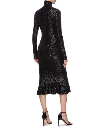Back View - Click To Enlarge - NORMA KAMALI - Sequin embellished turtleneck fishtail dress