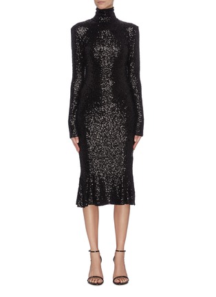 Main View - Click To Enlarge - NORMA KAMALI - Sequin embellished turtleneck fishtail dress
