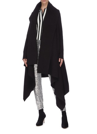 Figure View - Click To Enlarge - NORMA KAMALI - Belted asymmetric draped robe coat