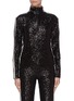 Main View - Click To Enlarge - NORMA KAMALI - Stripe outseam sequin embroidered high neck track jacket