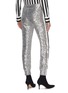 Back View - Click To Enlarge - NORMA KAMALI - Stripe outseam sequin embellished jogging pants