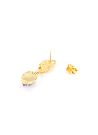 Detail View - Click To Enlarge - BJØRG - 'Holy Mountain' quartz 18k gold-plated silver earrings