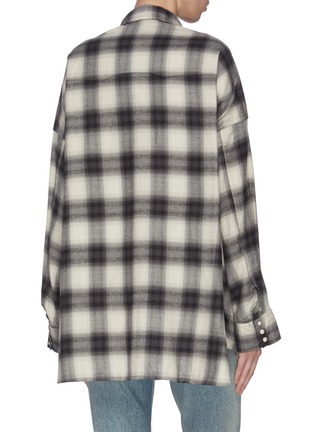 Back View - Click To Enlarge - R13 - Oversized check western fringe shirt