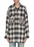 Main View - Click To Enlarge - R13 - Oversized check western fringe shirt