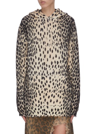 Main View - Click To Enlarge - R13 - Oversized cheetah print hoodie