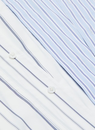  - FENG CHEN WANG - Contrast panel layered stripe shirt