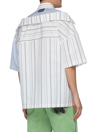 Back View - Click To Enlarge - FENG CHEN WANG - Contrast panel layered stripe shirt