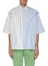 Main View - Click To Enlarge - FENG CHEN WANG - Contrast panel layered stripe shirt