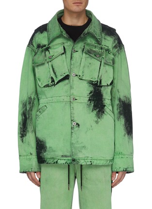 Main View - Click To Enlarge - FENG CHEN WANG - Acid wash chest pocket denim jacket