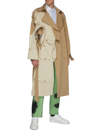 Figure View - Click To Enlarge - FENG CHEN WANG - Panelled belted trench coat