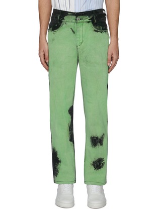 Main View - Click To Enlarge - FENG CHEN WANG - Acid wash layered jeans
