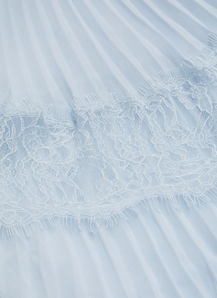  - SELF-PORTRAIT - Cape lace trim ruffle tiered plissé gown