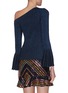 Back View - Click To Enlarge - SELF-PORTRAIT - One shoulder flared sleeve rib knit top