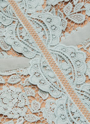 Detail View - Click To Enlarge - SELF-PORTRAIT - Floral embroidered guipure lace midi dress