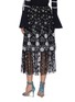 Back View - Click To Enlarge - SELF-PORTRAIT - “Deco’ paneled sequin embellished floral skirt