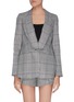Main View - Click To Enlarge - SELF-PORTRAIT - Sheer lace back houndstooth check blazer