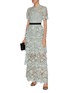 Figure View - Click To Enlarge - SELF-PORTRAIT - Floral embroidered guipure lace tiered gown