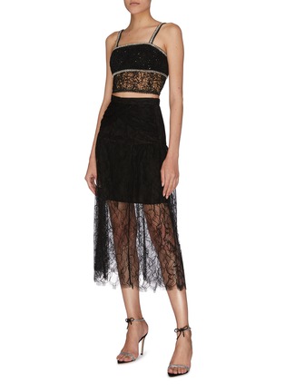 Figure View - Click To Enlarge - SELF-PORTRAIT - Lace layer wrap skirt