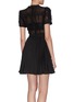 Back View - Click To Enlarge - SELF-PORTRAIT - Sequin mesh panel puff sleeve mini dress