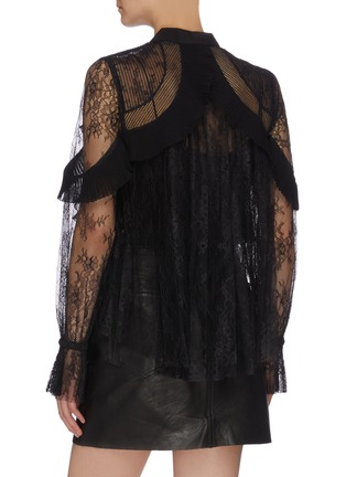 Back View - Click To Enlarge - SELF-PORTRAIT - Chantilly lace neck tie sheer top