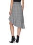 Back View - Click To Enlarge - SELF-PORTRAIT - Asymmetric drape check plaid mock wrap midi skirt