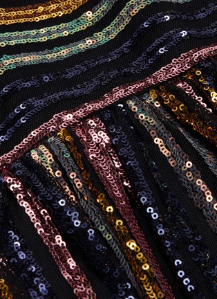 Detail View - Click To Enlarge - SELF-PORTRAIT - Stripe sequin midi dress