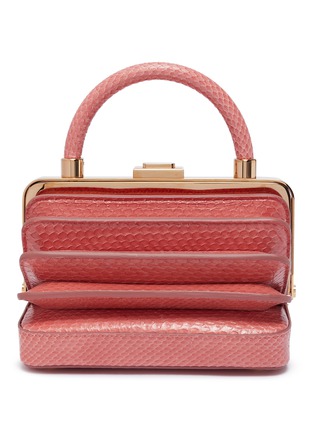 Main View - Click To Enlarge - GABRIELA HEARST - 'Diana' accordion frame snakeskin leather bag