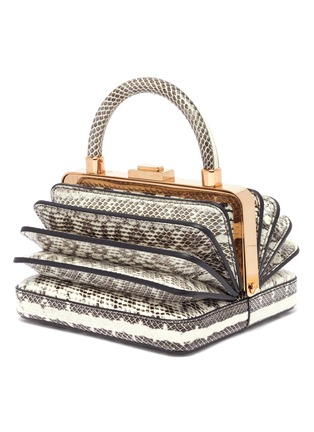 Figure View - Click To Enlarge - GABRIELA HEARST - 'Diana' accordion frame snakeskin leather bag