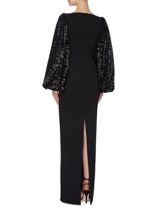 Back View - Click To Enlarge - SOLACE LONDON - 'Greta' sequin sleeves maxi dress