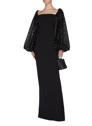 Figure View - Click To Enlarge - SOLACE LONDON - 'Greta' sequin sleeves maxi dress