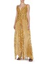Figure View - Click To Enlarge - SOLACE LONDON - 'Junee' belted graphic print ruffle sleeveless maxi dress