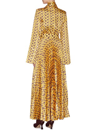 Back View - Click To Enlarge - SOLACE LONDON - 'Elin' graphic print neck tie maxi dress