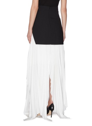 Back View - Click To Enlarge - SOLACE LONDON - 'Leila' paneled asymmetric pleated maxi skirt