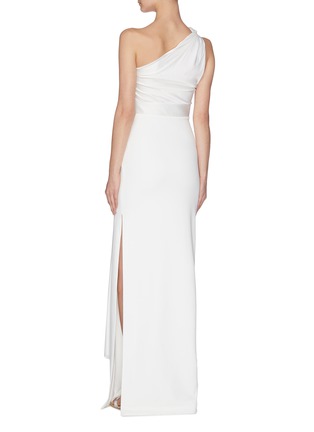 Back View - Click To Enlarge - SOLACE LONDON - 'Mara' one shoulder waist detail maxi dress
