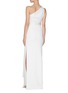 Back View - Click To Enlarge - SOLACE LONDON - 'Mara' one shoulder waist detail maxi dress
