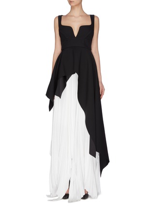 Main View - Click To Enlarge - SOLACE LONDON - 'Sienna' sleeveless asymmetric drape top
