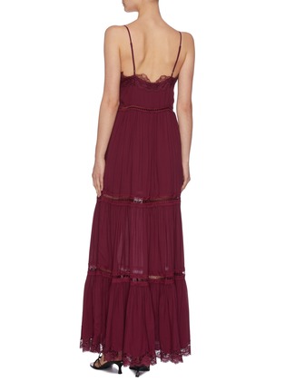 Back View - Click To Enlarge - SIMKHAI - Lace detail fringed maxi dress