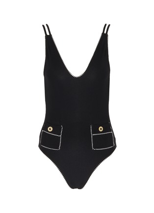 Main View - Click To Enlarge - SIMKHAI - Pipe V neck swimsuit