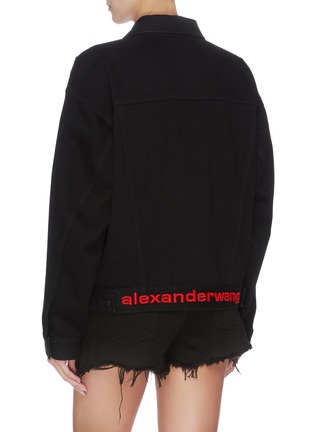 Back View - Click To Enlarge - ALEXANDER WANG - x Lane Crawford logo embroidered denim jacket