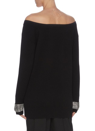 Back View - Click To Enlarge - ALEXANDER WANG - x Lane Crawford 'Crystal Cuff' off-shoulder knit top