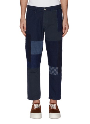 Main View - Click To Enlarge - FDMTL - MIX PANEL BORO PATCHWORK CROPPED PANTS