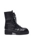 Main View - Click To Enlarge - ANN DEMEULEMEESTER - Leather combat boots
