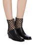 Figure View - Click To Enlarge - ANN DEMEULEMEESTER - Open weave ankle leather boots