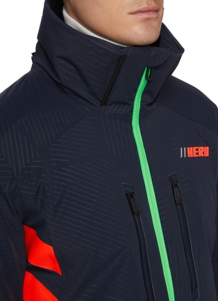 Detail View - Click To Enlarge - ROSSIGNOL - 'Hero Aile' contrast stripe hooded ski jacket