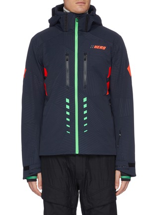 Main View - Click To Enlarge - ROSSIGNOL - 'Hero Aile' contrast stripe hooded ski jacket