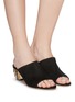 Figure View - Click To Enlarge - RODO - Metallic heel suede mules