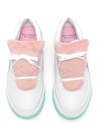 Detail View - Click To Enlarge - PUMA - x Sophia Webster 'Cali' faux fur glitter panel sneakers