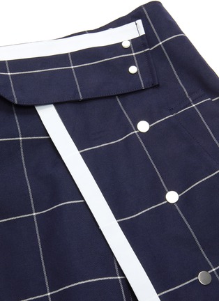 Detail View - Click To Enlarge - 3.1 PHILLIP LIM - Contrast panel grid print asymmetric wrap skirt