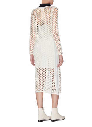 Back View - Click To Enlarge - 3.1 PHILLIP LIM - Contrast collar chunky mesh knit dress