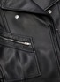  - 3.1 PHILLIP LIM - Detachable collar ruched sleeve leather jacket